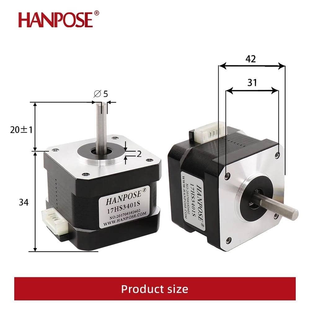 1.8 градуса Nema 17 стъпков двигател 1.3A 28N.cm 4 извода 17HS3401S-D ...